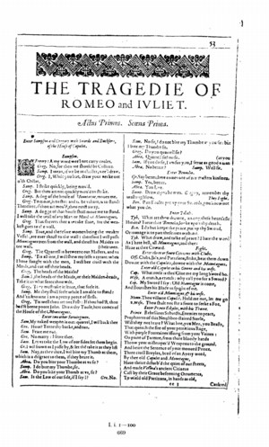 Romeo and Juliet (facs. 1st Folio 1623)