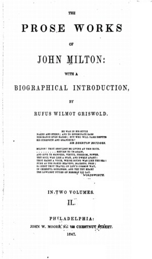 The Prose Works of John Milton, vol. 2