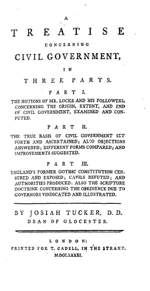 A Treatise Concerning Civil Government in Three Parts