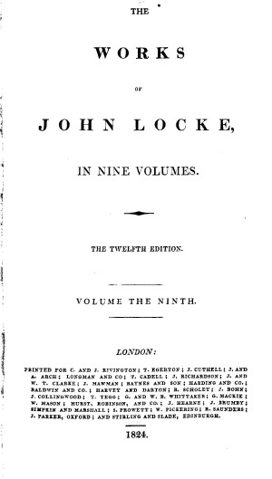 The Works of John Locke, vol. 9 (Letters and Misc. Works)