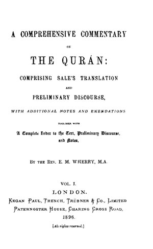 The Quran Vol 1 Online Library Of Liberty