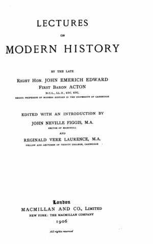 Lectures on Modern History