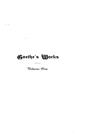 Goethe's Works, vol. 1 (Poems)