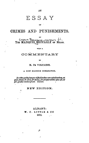 an essay on crimes and punishments beccaria summary