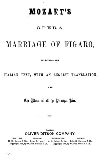 Mozart S Opera Marriage Of Figaro Online Library Of Liberty