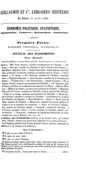 Catalogue of the Guillaumin Librairie (1847)