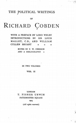 The Political Writings of Richard Cobden, vol. 2