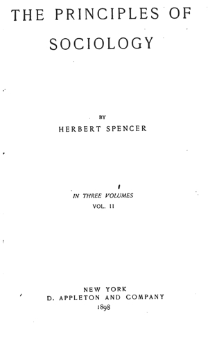 The Principles of Sociology, vol. 2 (1898)