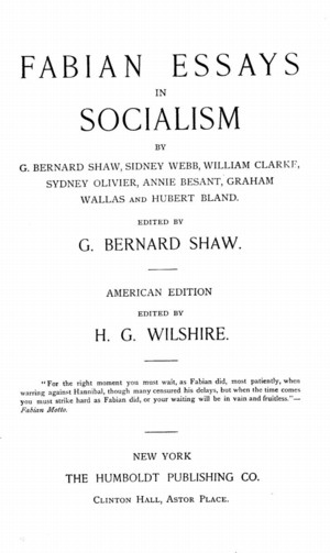Fabian Essays in Socialism