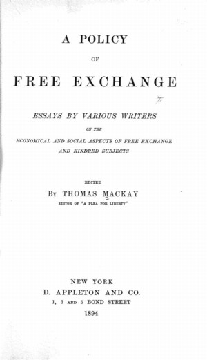 A Policy of Free Exchange  Online Library of Liberty