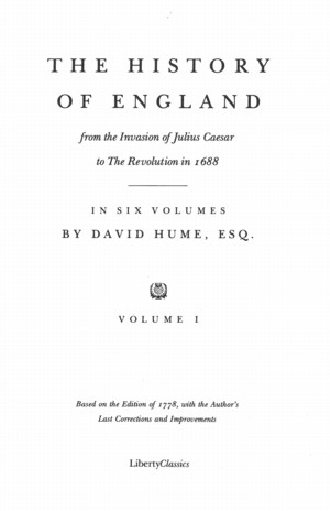 The History Of England Vol 1 Online Library Of Liberty