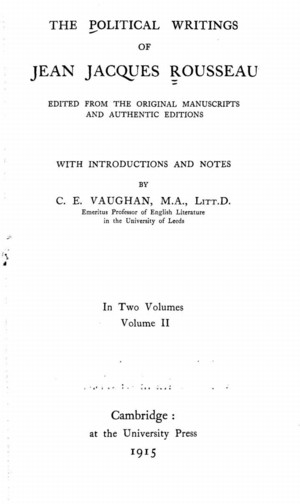 the political writings of jean jacques rousseau vol 2 online library of liberty